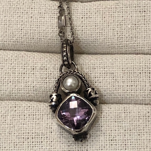 Gorgeous amethyst and pearl necklace - Picture 2 of 6